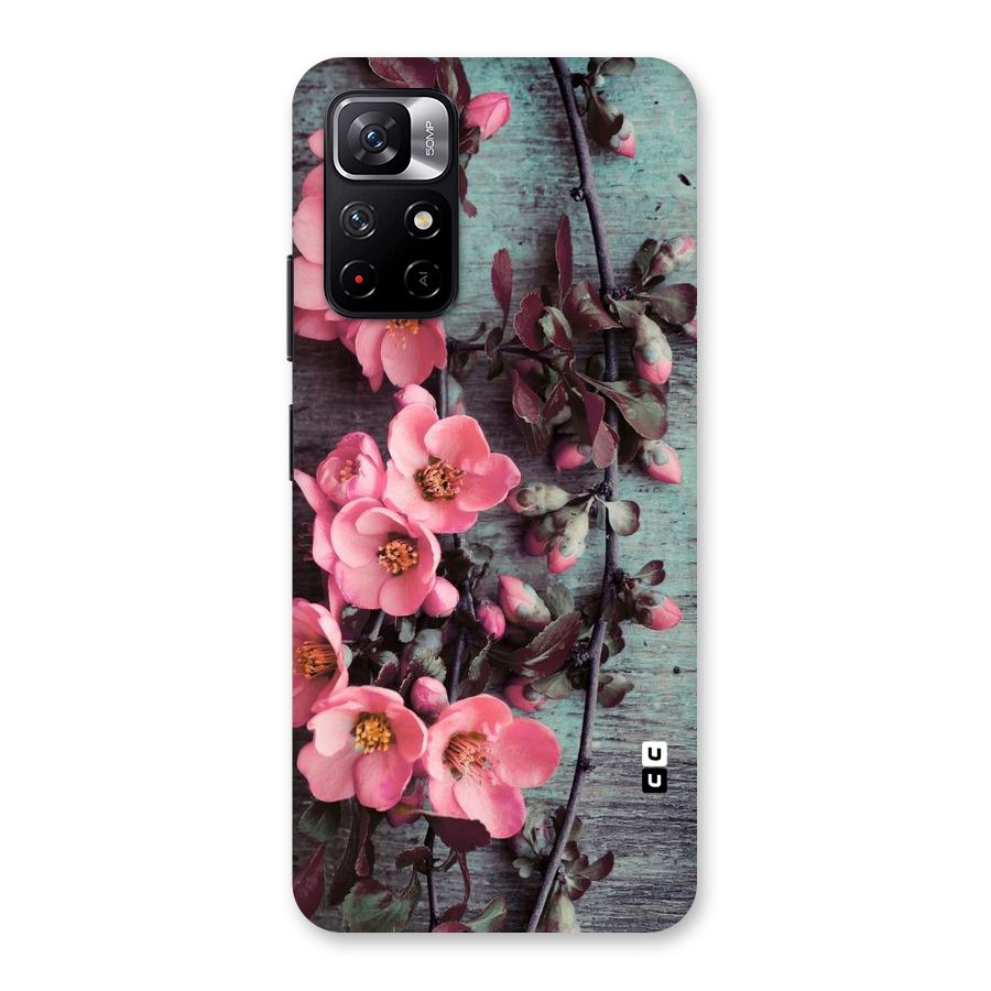 Wooden Floral Pink Back Case for Redmi Note 11T 5G