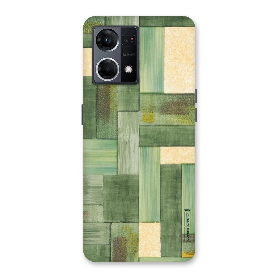 Wooden Green Texture Glass Back Case for Oppo F21 Pro 5G