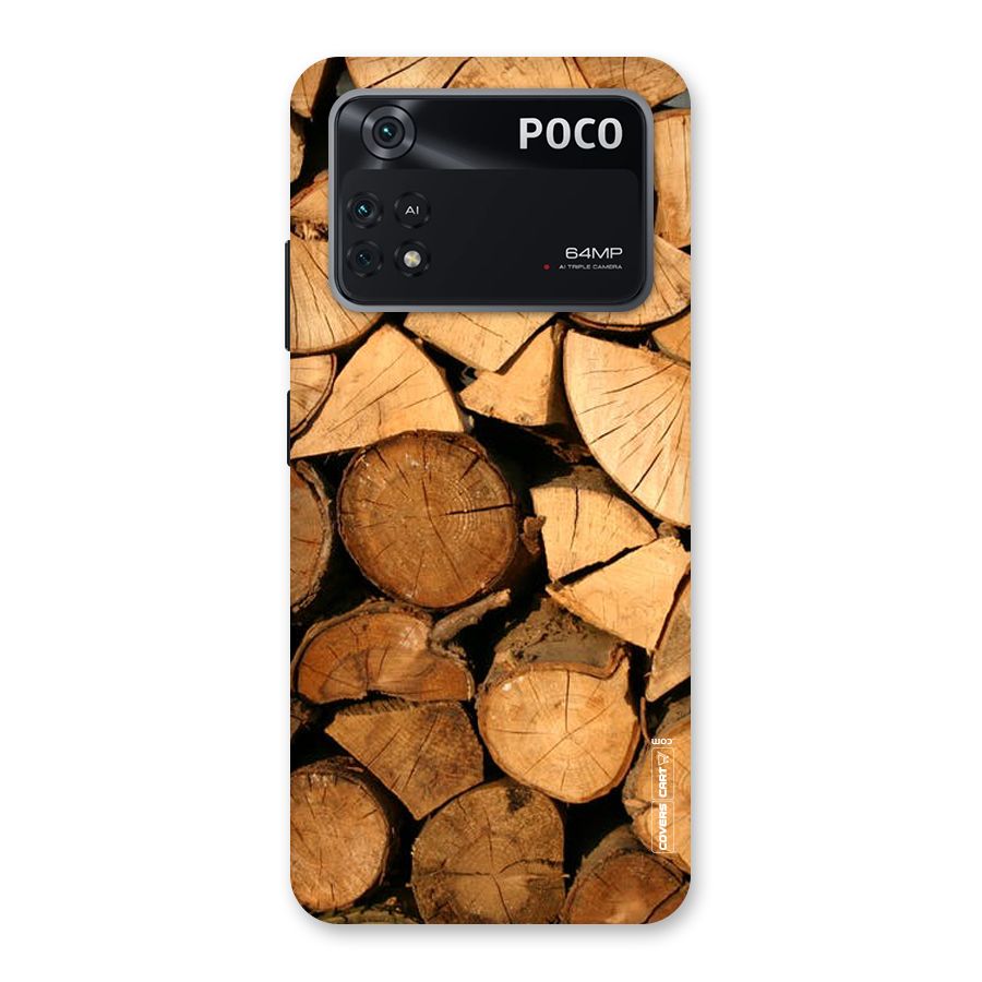 Wooden Logs Back Case for Poco M4 Pro 4G