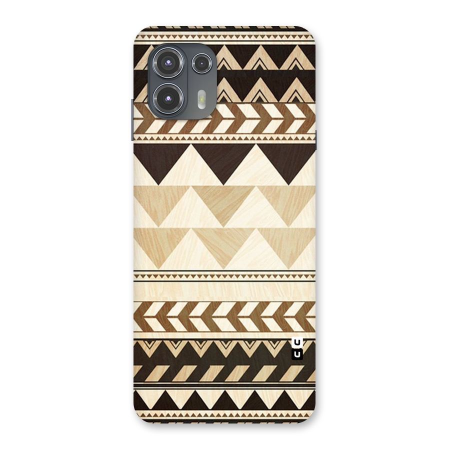Wooden Printed Chevron Back Case for Motorola Edge 20 Fusion