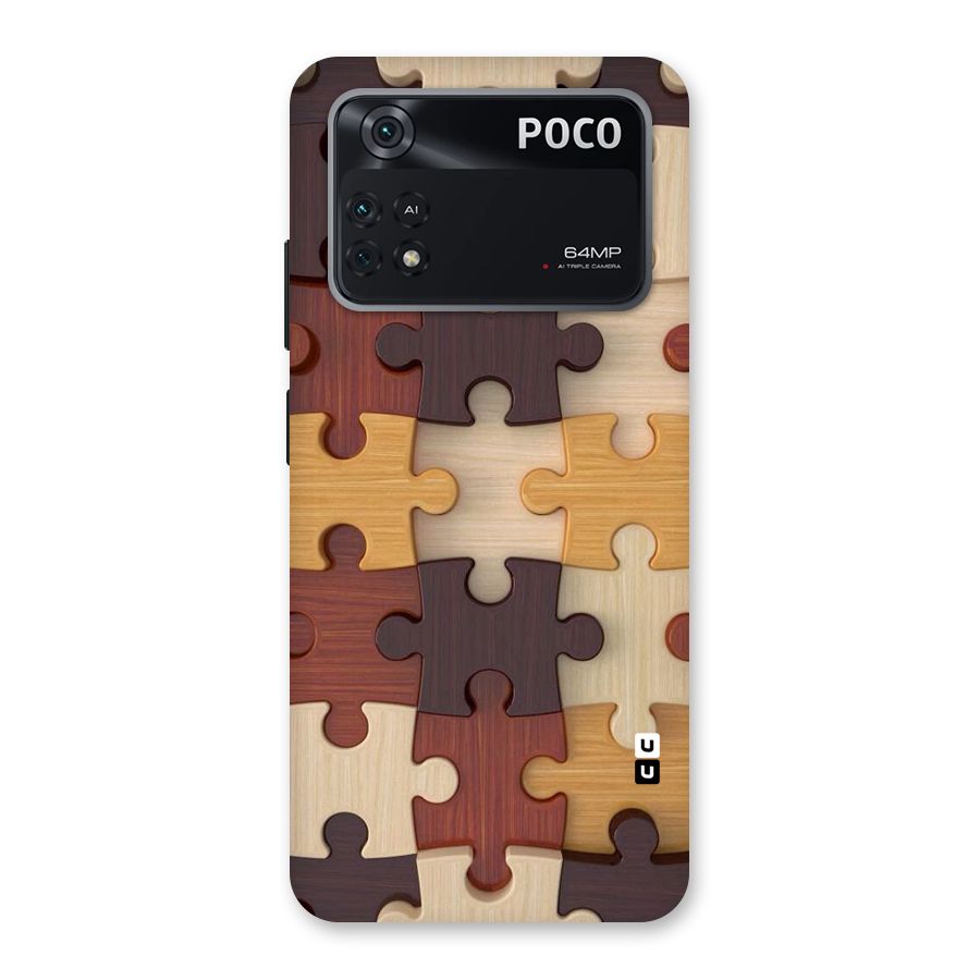 Wooden Puzzle (Printed) Back Case for Poco M4 Pro 4G