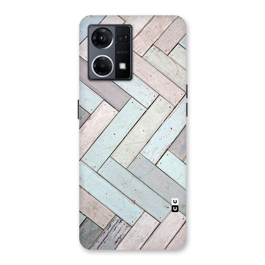 Wooden ZigZag Design Glass Back Case for Oppo F21 Pro 5G