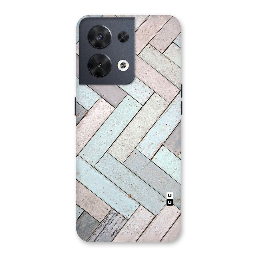 Wooden ZigZag Design Back Case for Oppo Reno8 5G