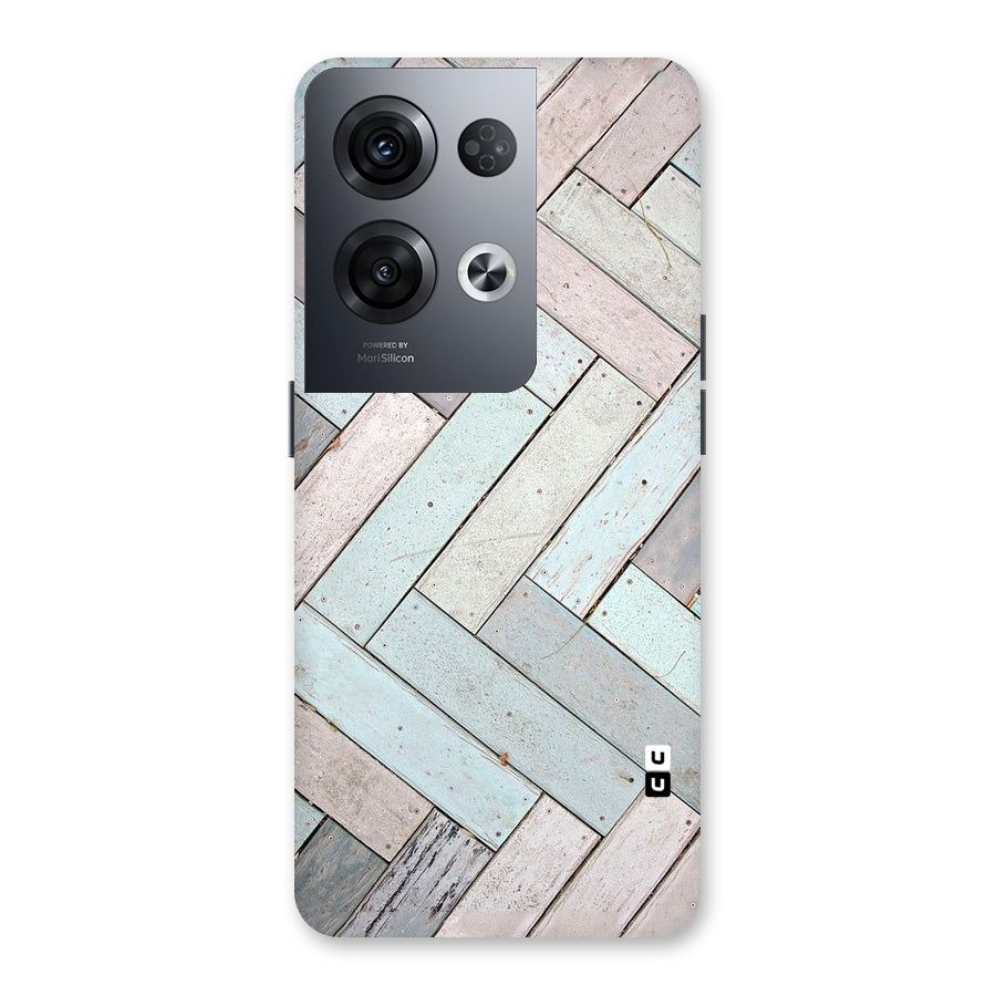 Wooden ZigZag Design Back Case for Oppo Reno8 Pro 5G