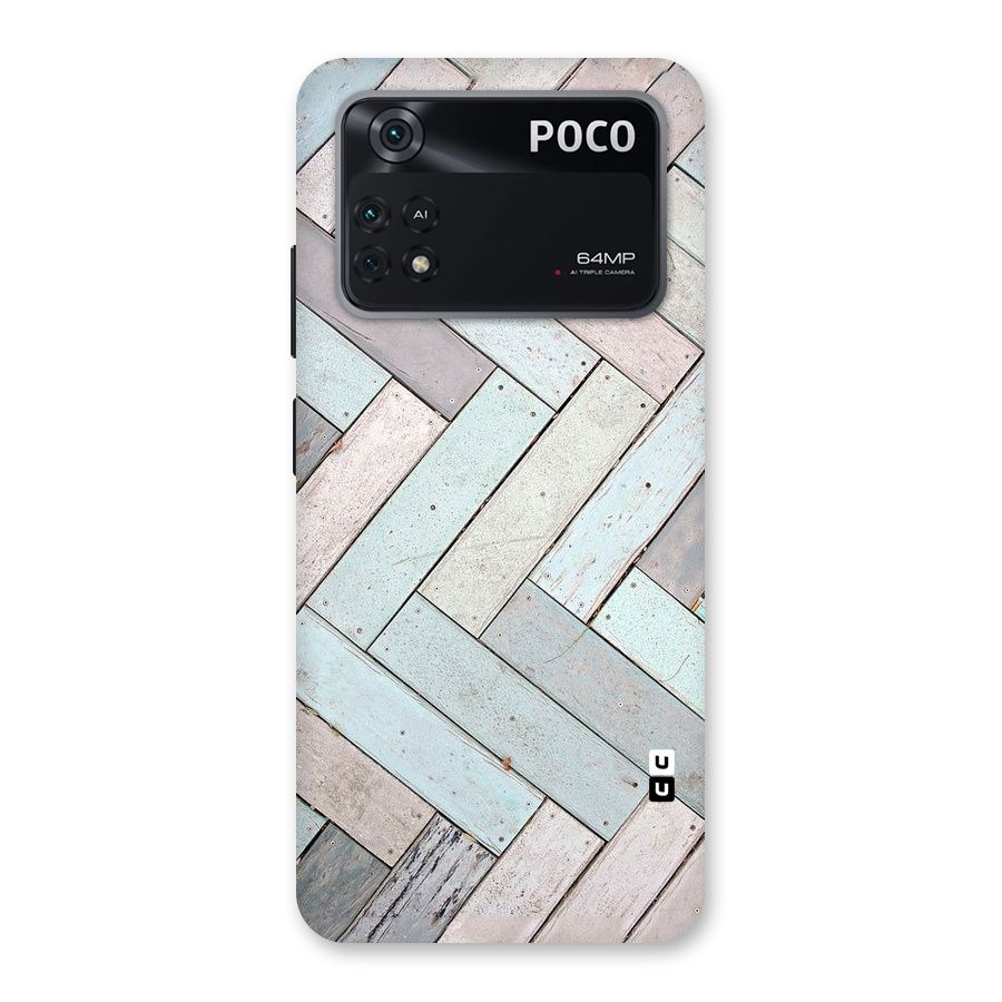 Wooden ZigZag Design Back Case for Poco M4 Pro 4G