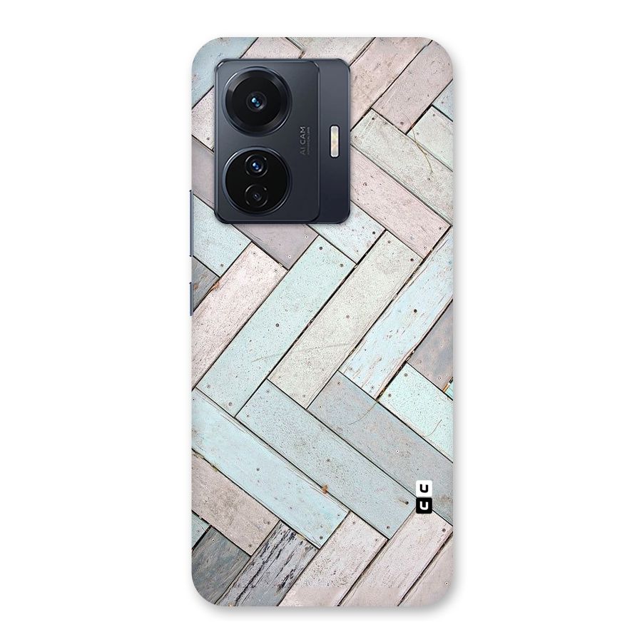 Wooden ZigZag Design Back Case for Vivo T1 Pro