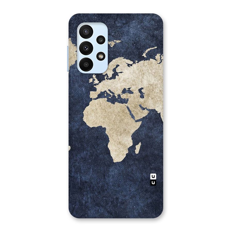 World Map Blue Gold Back Case for Galaxy A23