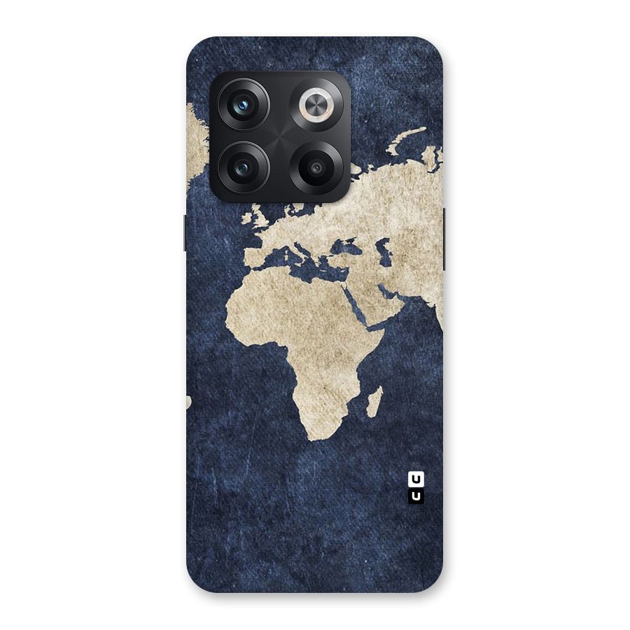 World Map Blue Gold Back Case for OnePlus 10T