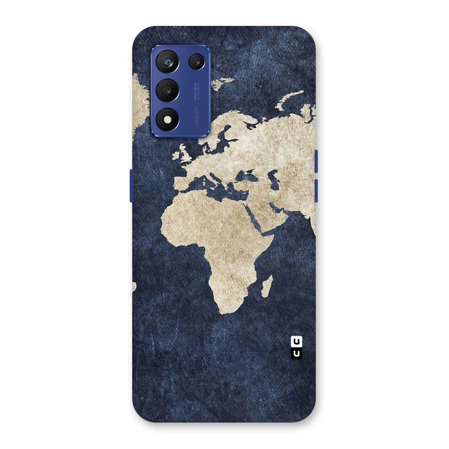 World Map Blue Gold Back Case for Realme 9 5G Speed