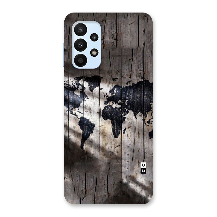 World Map Wood Design Back Case for Galaxy A23