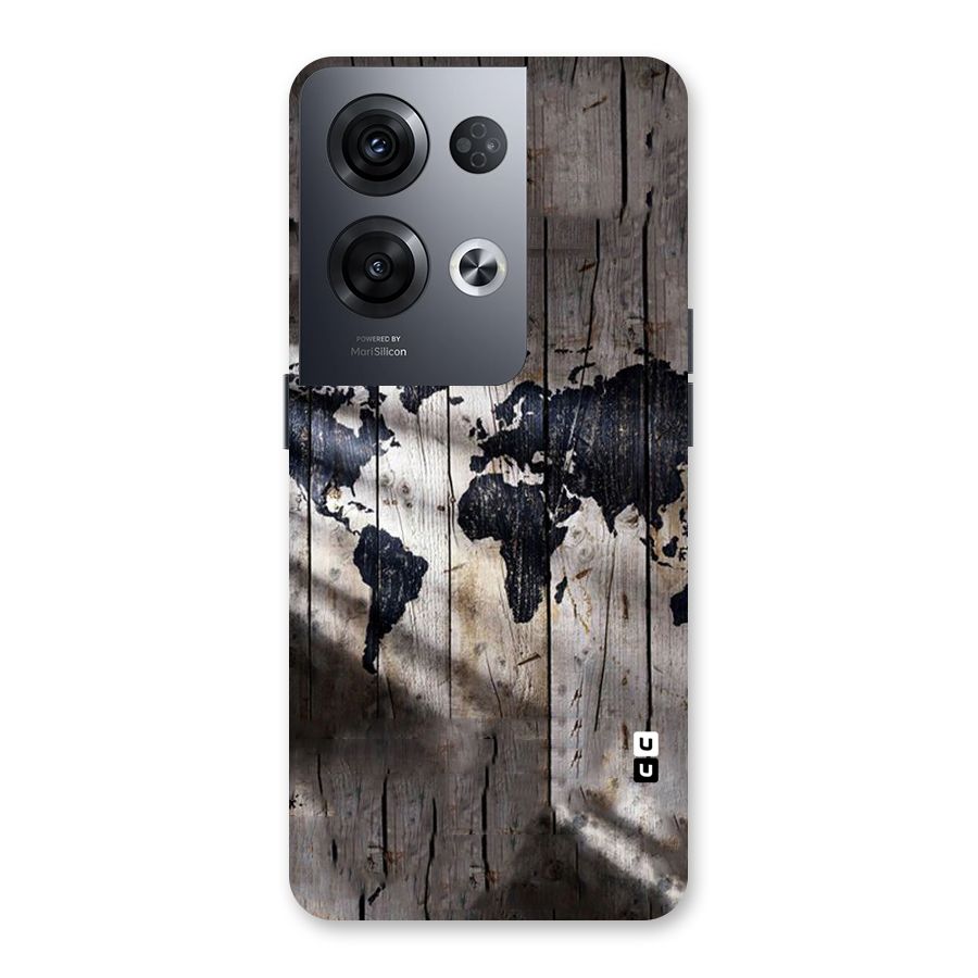 World Map Wood Design Back Case for Oppo Reno8 Pro 5G
