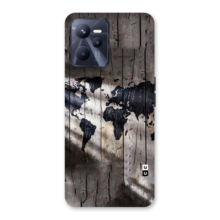 World Map Wood Design Back Case for Realme C35
