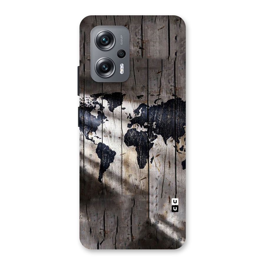 World Map Wood Design Back Case for Redmi K50i