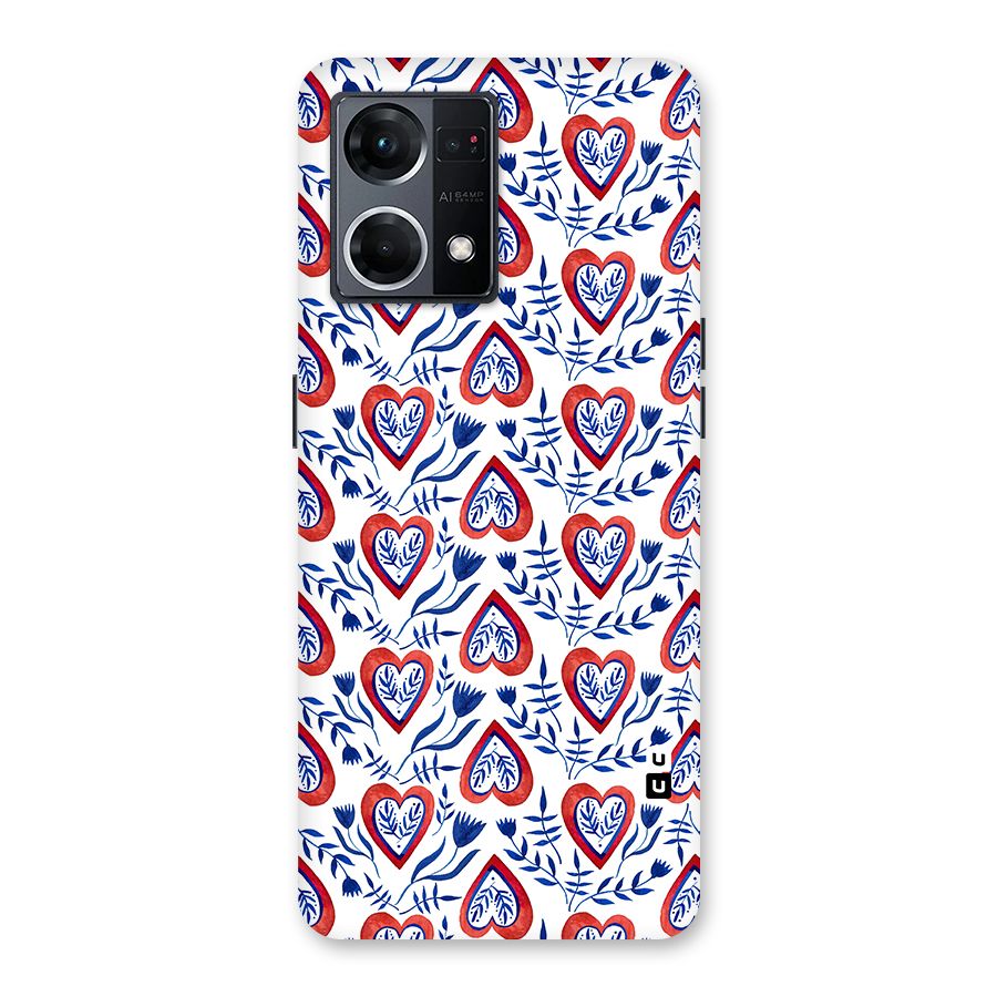 Wrapping Hearts Pattern Glass Back Case for Oppo F21 Pro 5G