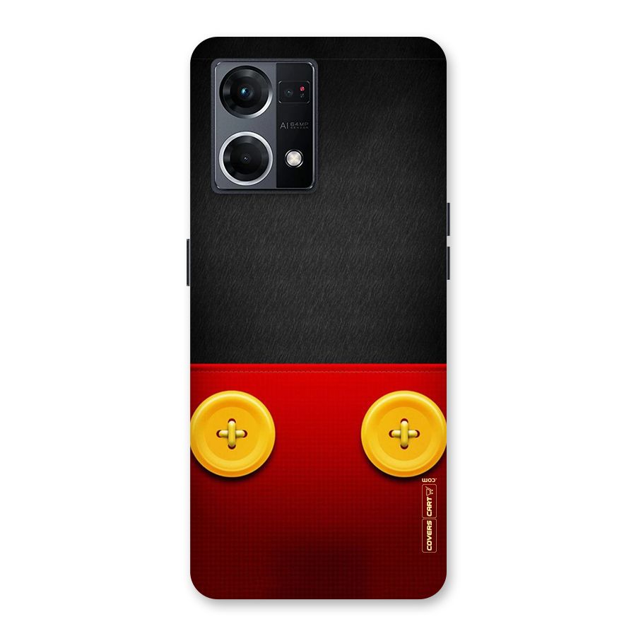 Yellow Button Glass Back Case for Oppo F21 Pro 5G
