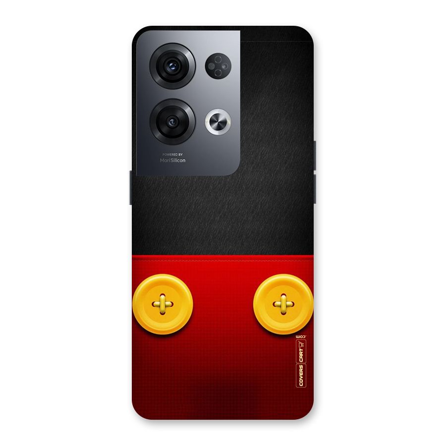 Yellow Button Back Case for Oppo Reno8 Pro 5G