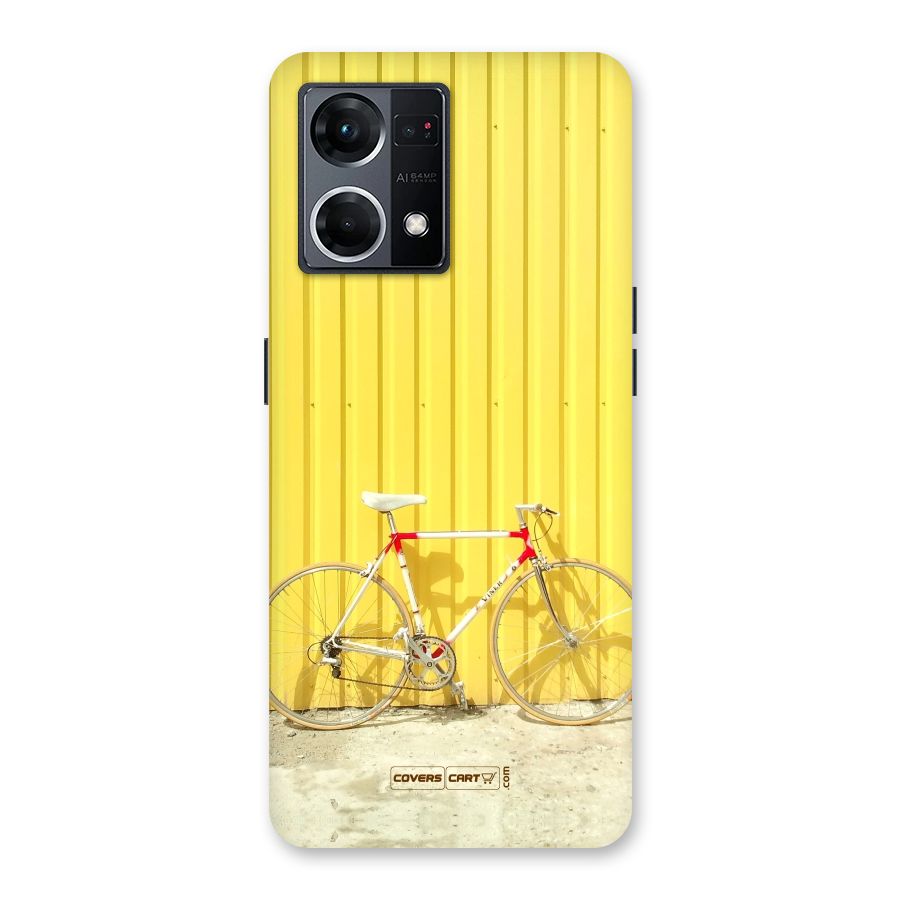 Yellow Cycle Classic Glass Back Case for Oppo F21 Pro 5G