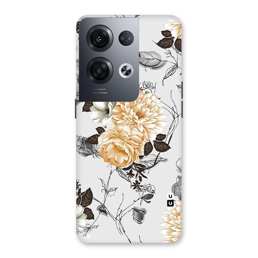Yellow Floral Back Case for Oppo Reno8 Pro 5G