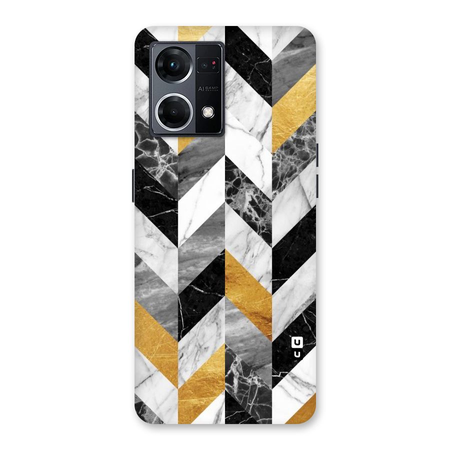 Yellow Grey Marble Glass Back Case for Oppo F21 Pro 5G