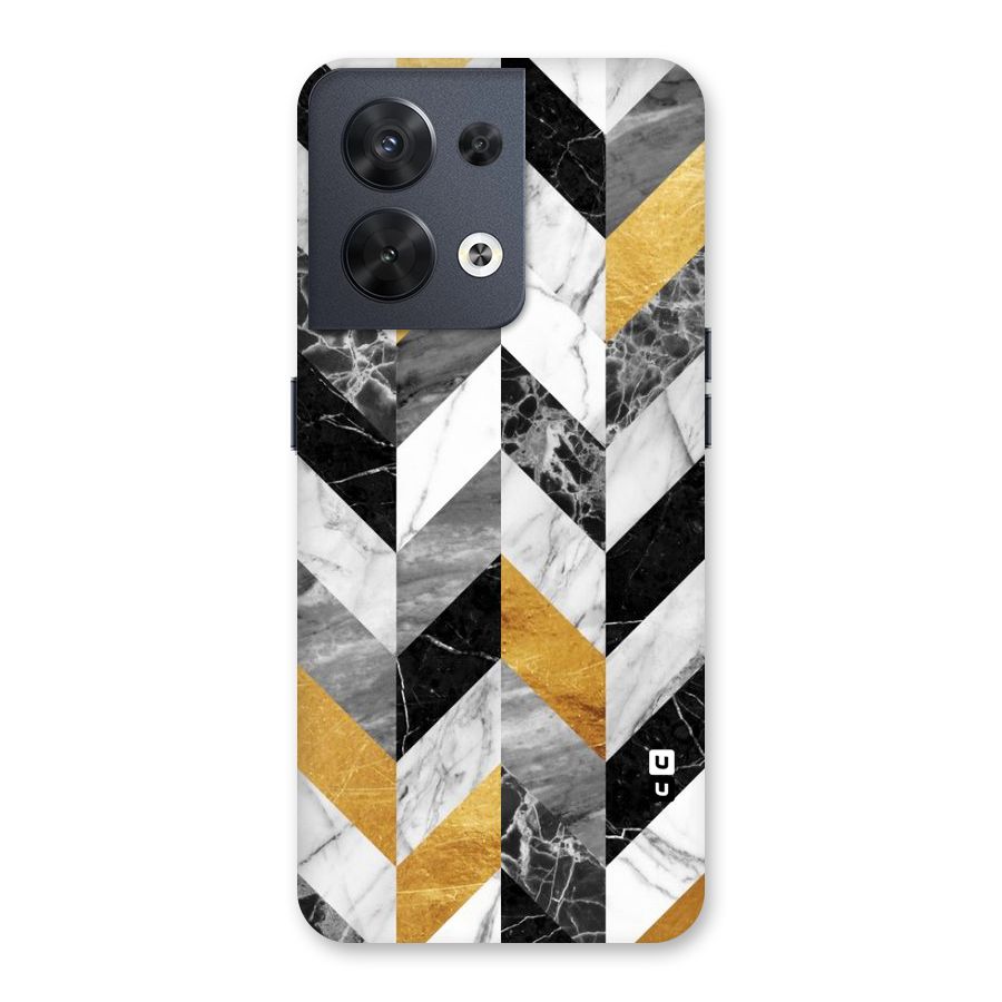 Yellow Grey Marble Back Case for Oppo Reno8 5G