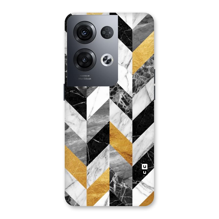 Yellow Grey Marble Back Case for Oppo Reno8 Pro 5G