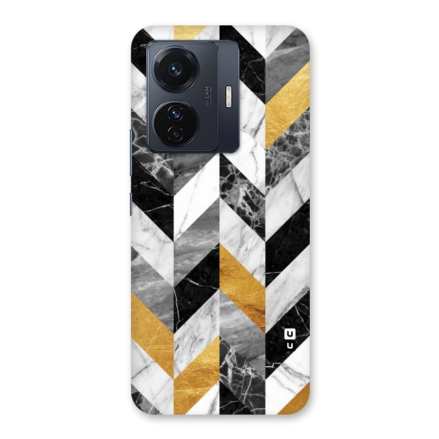 Yellow Grey Marble Back Case for Vivo T1 Pro