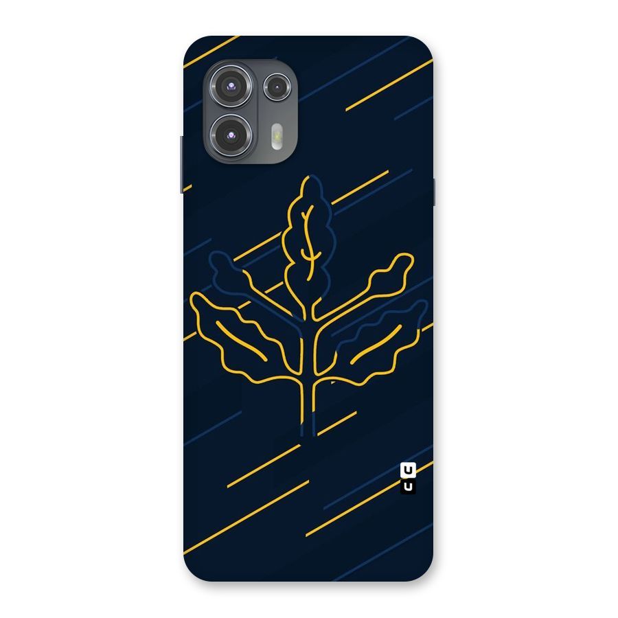 Yellow Leaf Line Back Case for Motorola Edge 20 Fusion