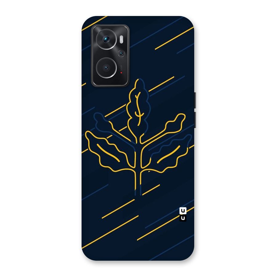 Yellow Leaf Line Back Case for Oppo K10 4G