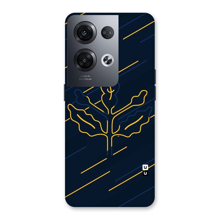 Yellow Leaf Line Back Case for Oppo Reno8 Pro 5G