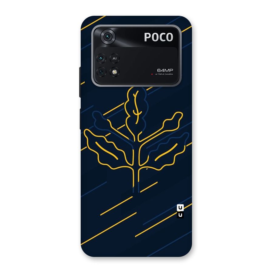 Yellow Leaf Line Back Case for Poco M4 Pro 4G