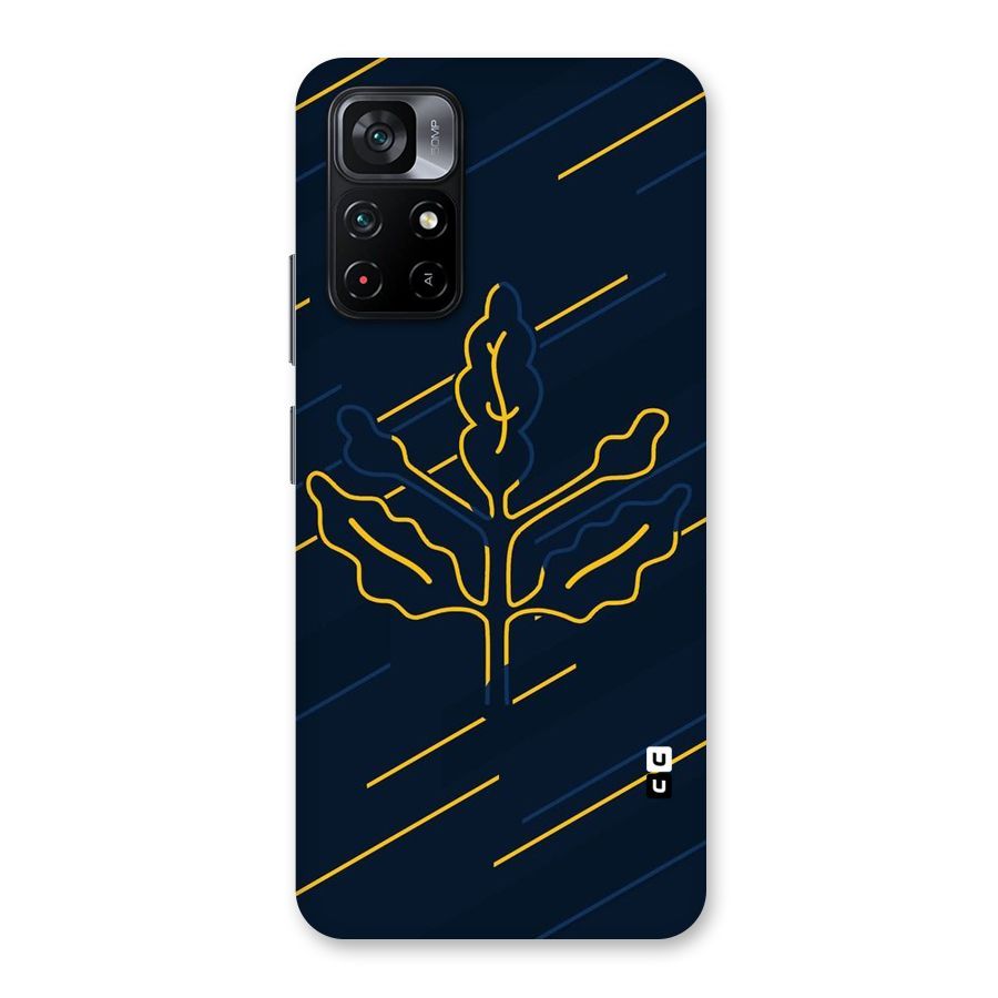 Yellow Leaf Line Back Case for Poco M4 Pro 5G