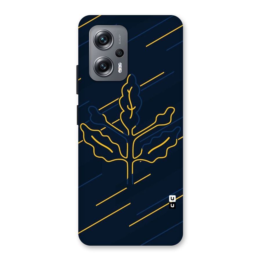 Yellow Leaf Line Back Case for Redmi K50i