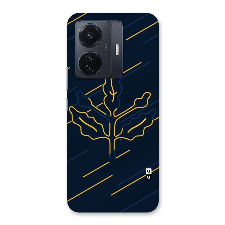Yellow Leaf Line Back Case for Vivo T1 Pro