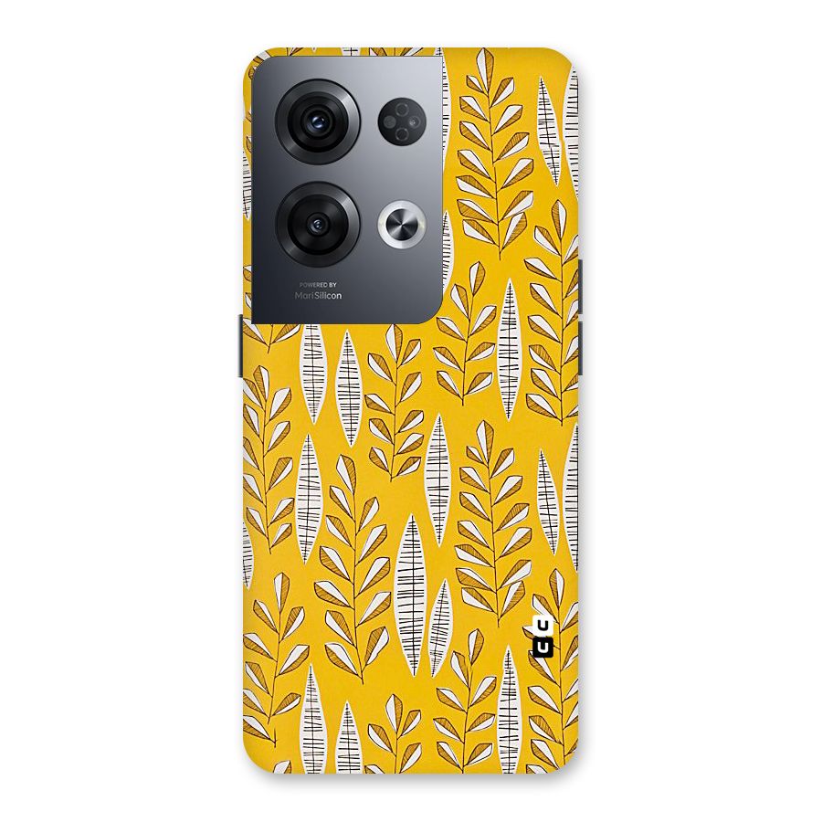 Yellow Leaf Pattern Back Case for Oppo Reno8 Pro 5G