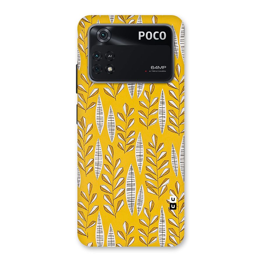 Yellow Leaf Pattern Back Case for Poco M4 Pro 4G
