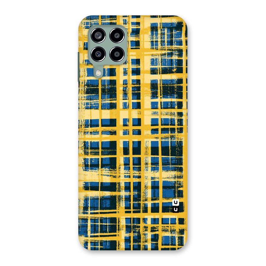 Yellow Rugged Check Design Back Case for Galaxy M33