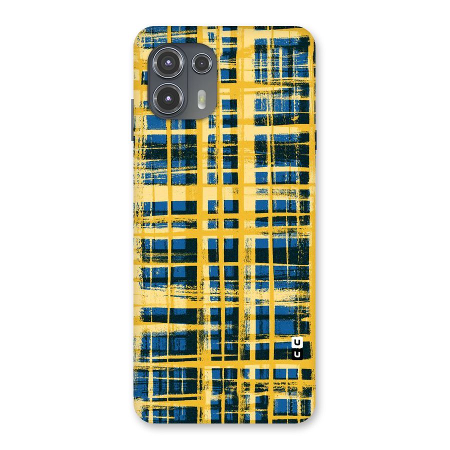 Yellow Rugged Check Design Back Case for Motorola Edge 20 Fusion