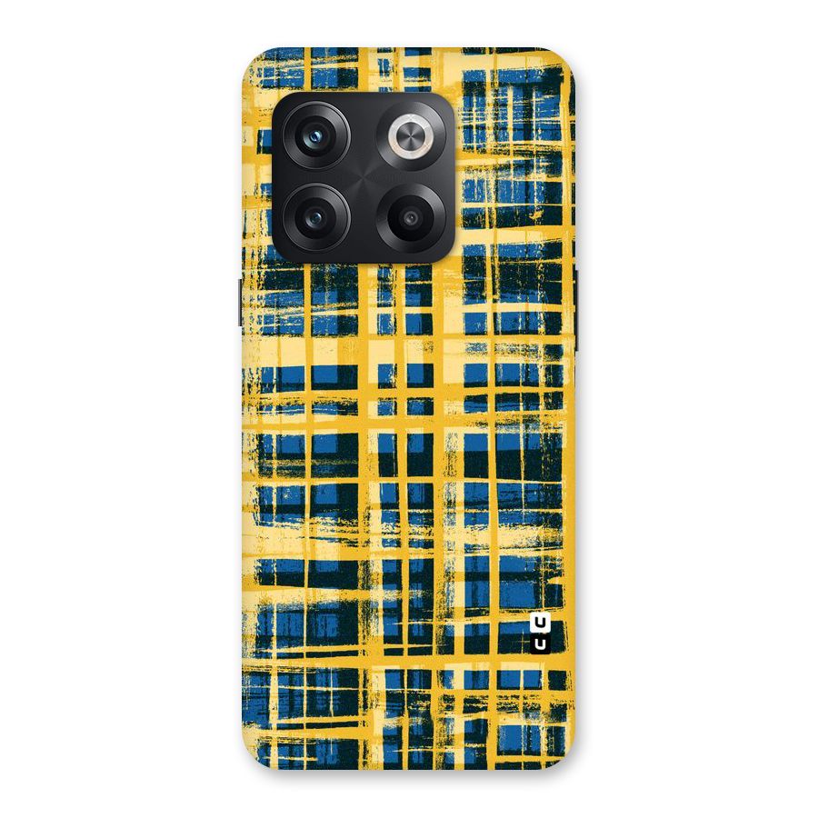 Yellow Rugged Check Design Back Case for OnePlus 10T