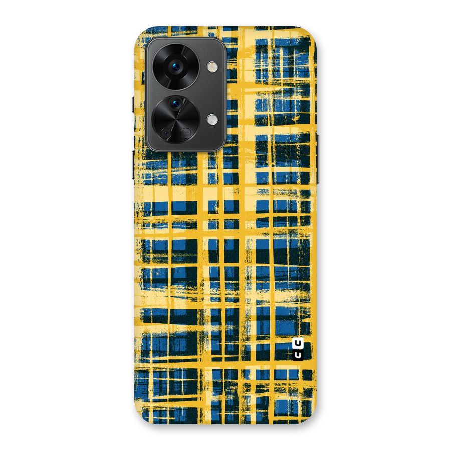 Yellow Rugged Check Design Back Case for OnePlus Nord 2T