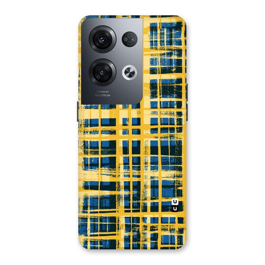 Yellow Rugged Check Design Back Case for Oppo Reno8 Pro 5G