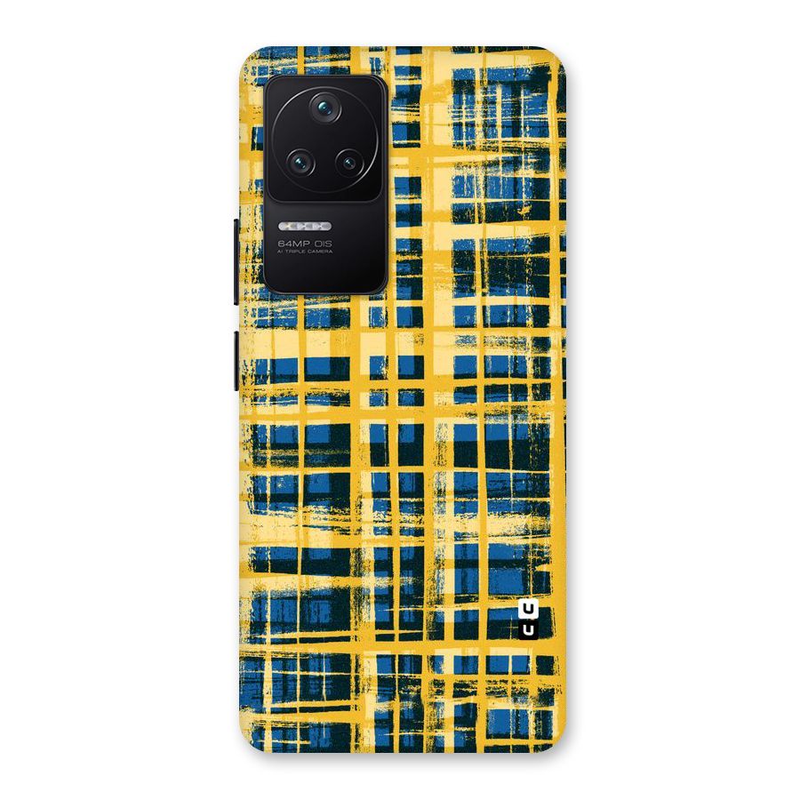 Yellow Rugged Check Design Back Case for Poco F4 5G
