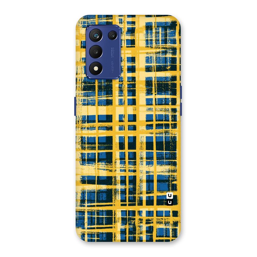 Yellow Rugged Check Design Back Case for Realme 9 5G Speed