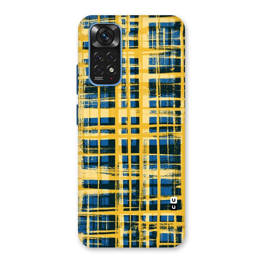 Yellow Rugged Check Design Back Case for Redmi Note 11S