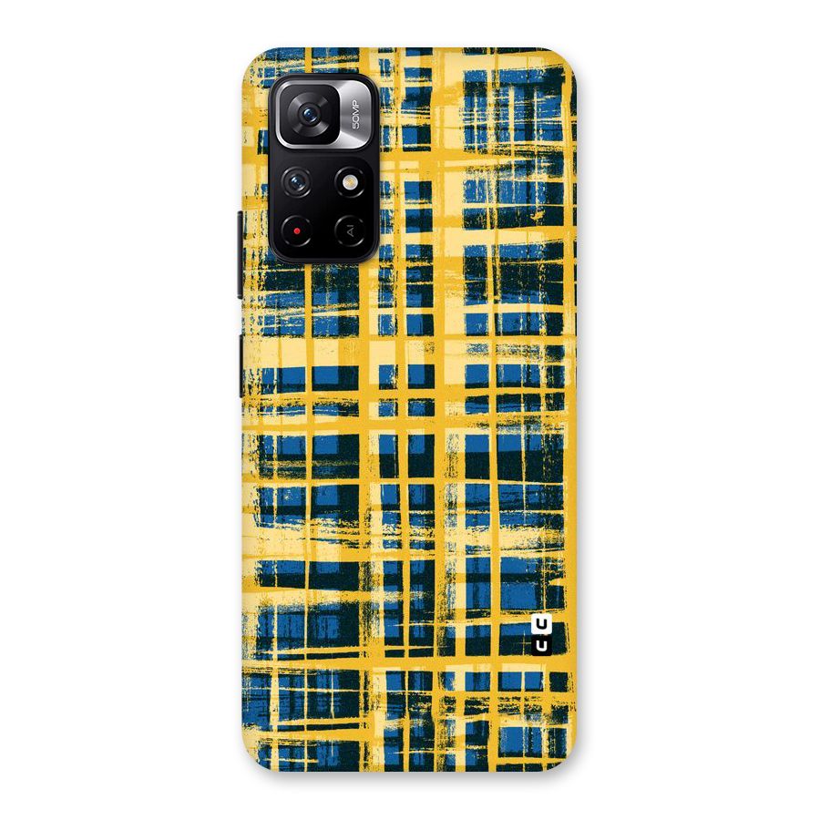Yellow Rugged Check Design Back Case for Redmi Note 11T 5G