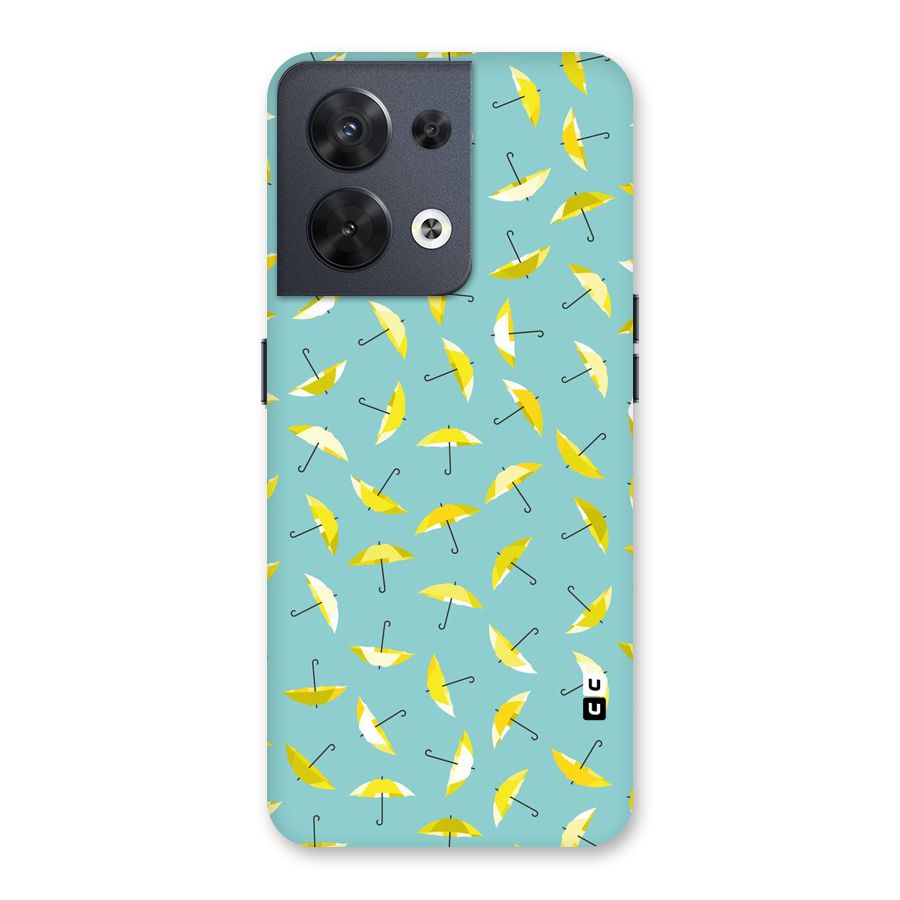Yellow Umbrella Pattern Back Case for Oppo Reno8 5G
