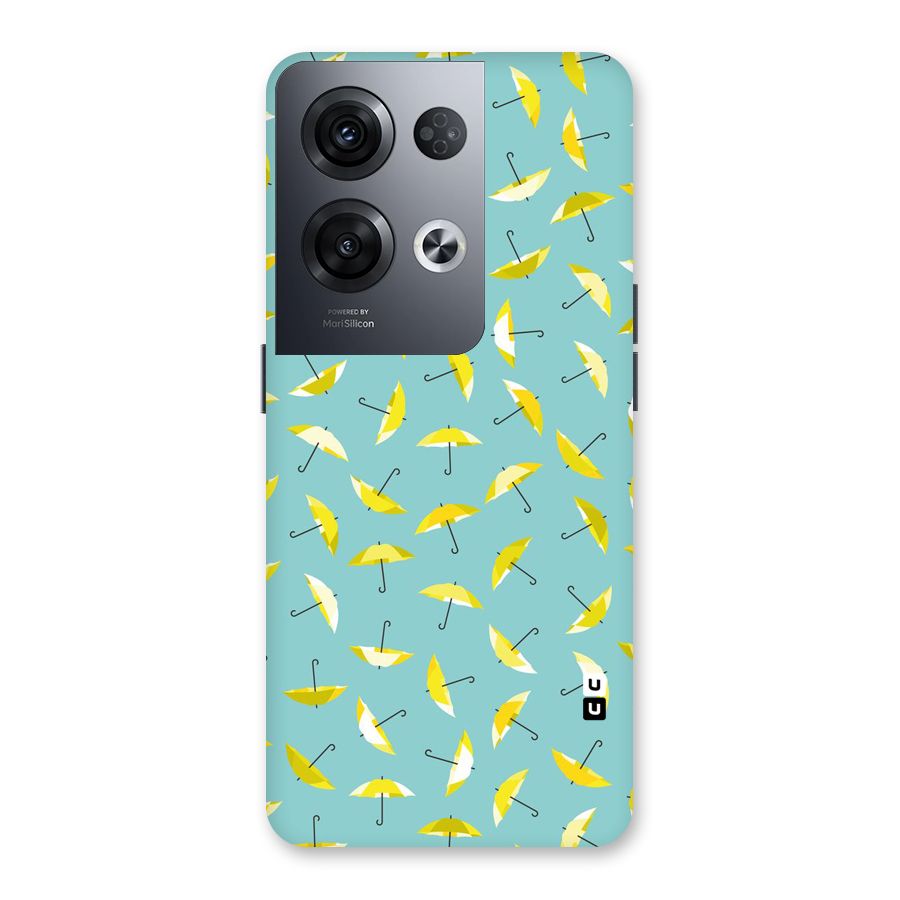 Yellow Umbrella Pattern Back Case for Oppo Reno8 Pro 5G