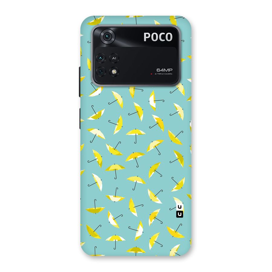 Yellow Umbrella Pattern Back Case for Poco M4 Pro 4G