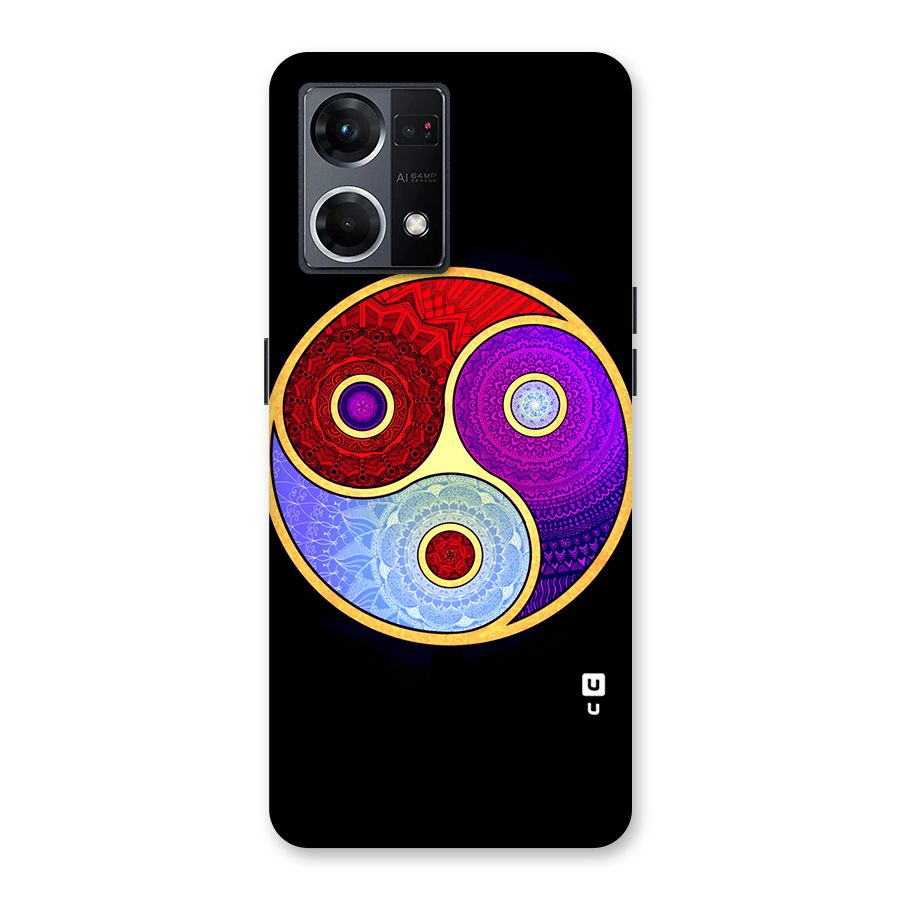 Yin Yang Mandala Design Glass Back Case for Oppo F21 Pro 5G