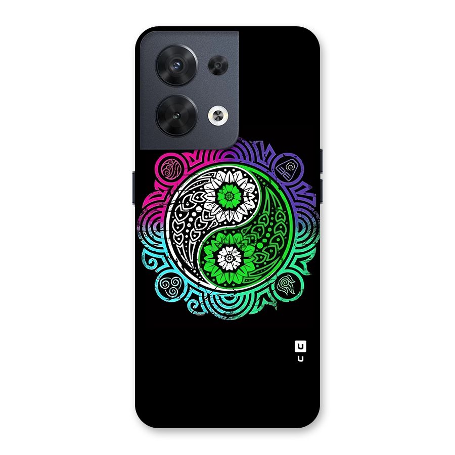Yin and Yang Colorful Mandala Back Case for Oppo Reno8 5G