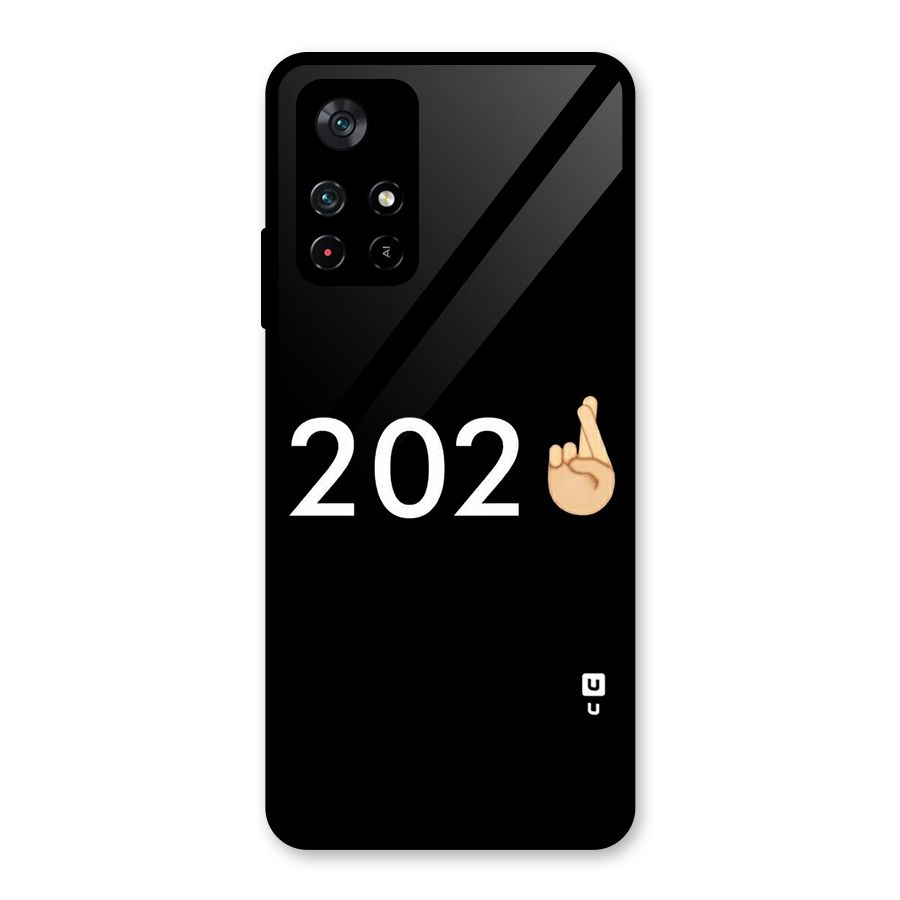 2021 Fingers Crossed Glass Back Case for Poco M4 Pro 5G